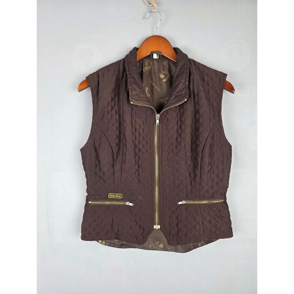 Golden Dress Quilted Vest Small Made in Germany Brown Equestrian Cabincore